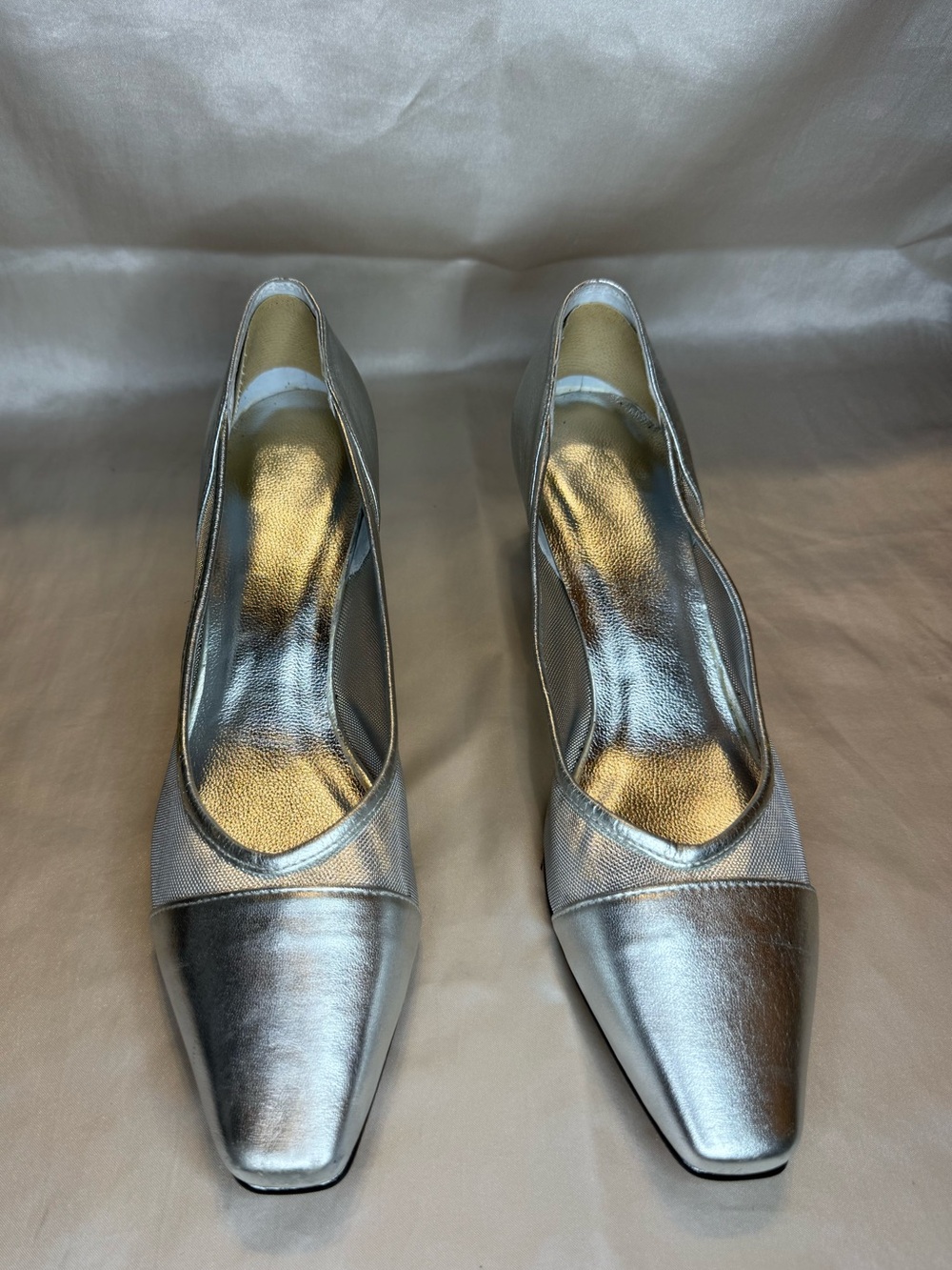 Silver Pointed Toe Women's Pumps
